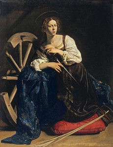 Caravaggio: Santa Caterina d’Alessandria, cm. 173 x 133, Madrid, Collezione von Thyssen.